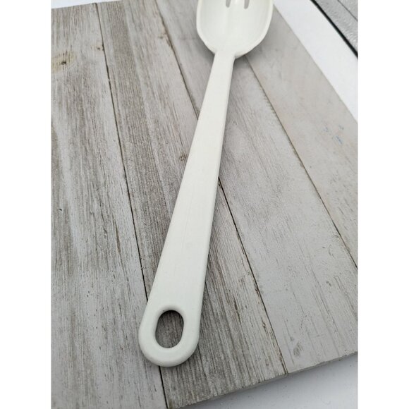 Tailor Made Products #2 White Nylon Plastic Slotted Spoon Fork Spork 11 1/2" - Picture 3 of 8
